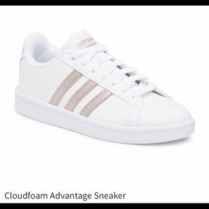 New Adidas women’s metallic cloud foam sneakers